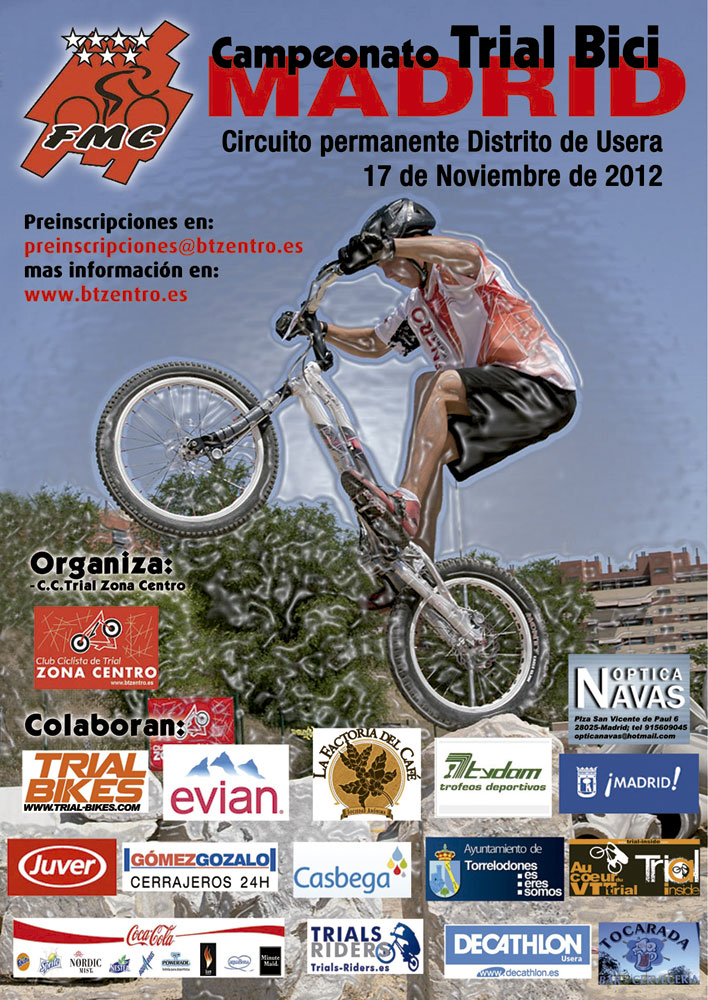 Cartel del Campeonato de Madrid de Trial Bici