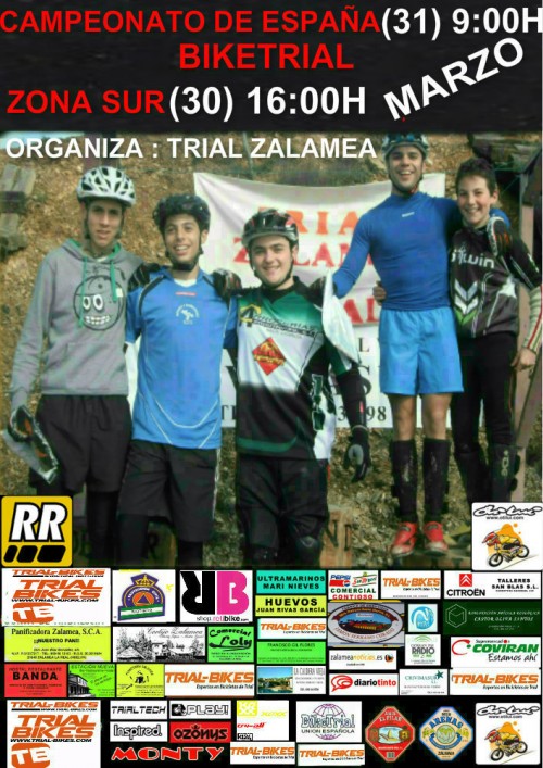 Cartel Campeonato de Bike Trial en Zalamea 2013