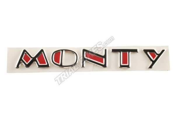 Adhesivo logotipo Monty en 3D