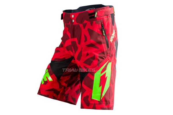 Pantalón corto Jitsie B3 Kroko Rojo/Verde Fluo