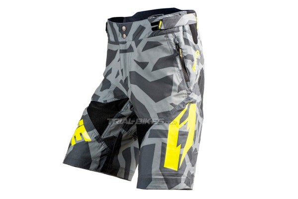 Pantalón corto Jitsie B3 Kroko Gris/Amarillo Fluo
