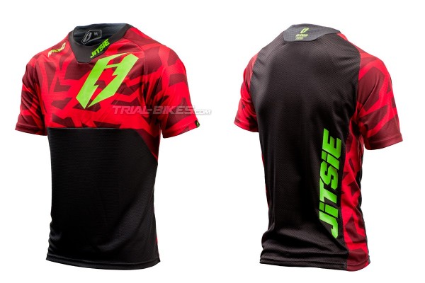 Camiseta Jitsie B3 Kroko Rojo/Verde Fluo