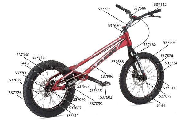 Clean X2 2017 20" Bike Part List