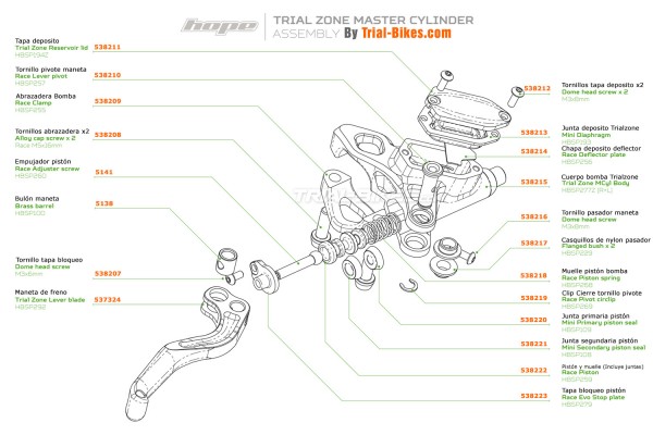 Hope Trial Zone Brake Lever assembly