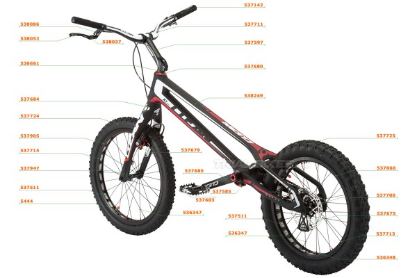 Clean K1 20" Carbon Bike Part List