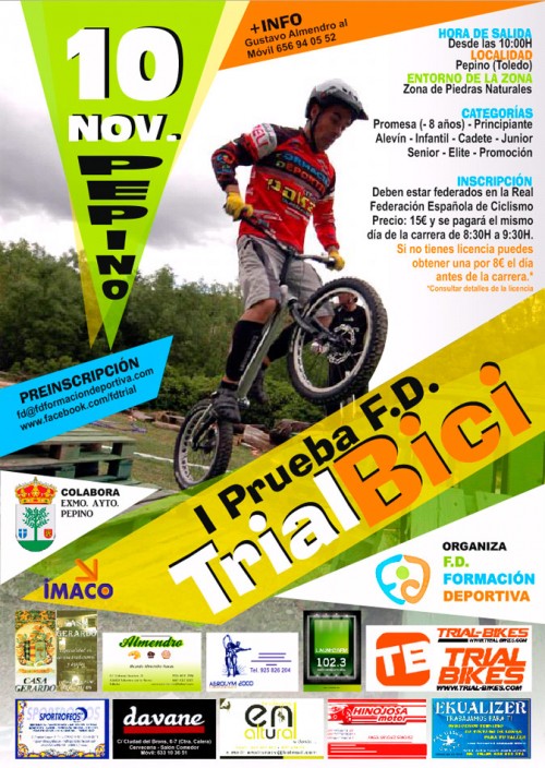campeonato de trial-bici. Programa del campeonato trial bici en Pepino (Toledo) Campeonato de trial-bici. cartel_pepino