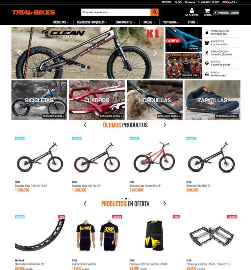 Trial-Bikes tienda de especializada en el mundo del trial de bicicletas. Trialbikes tienda online outlet