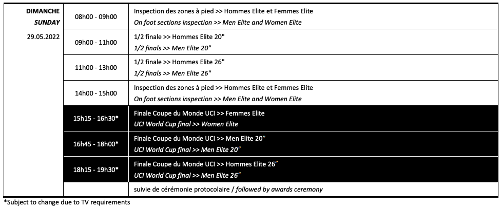 Copa del Mundo Trial UCI Vic 2022 - Programa Domingo 29 de mayo 2022