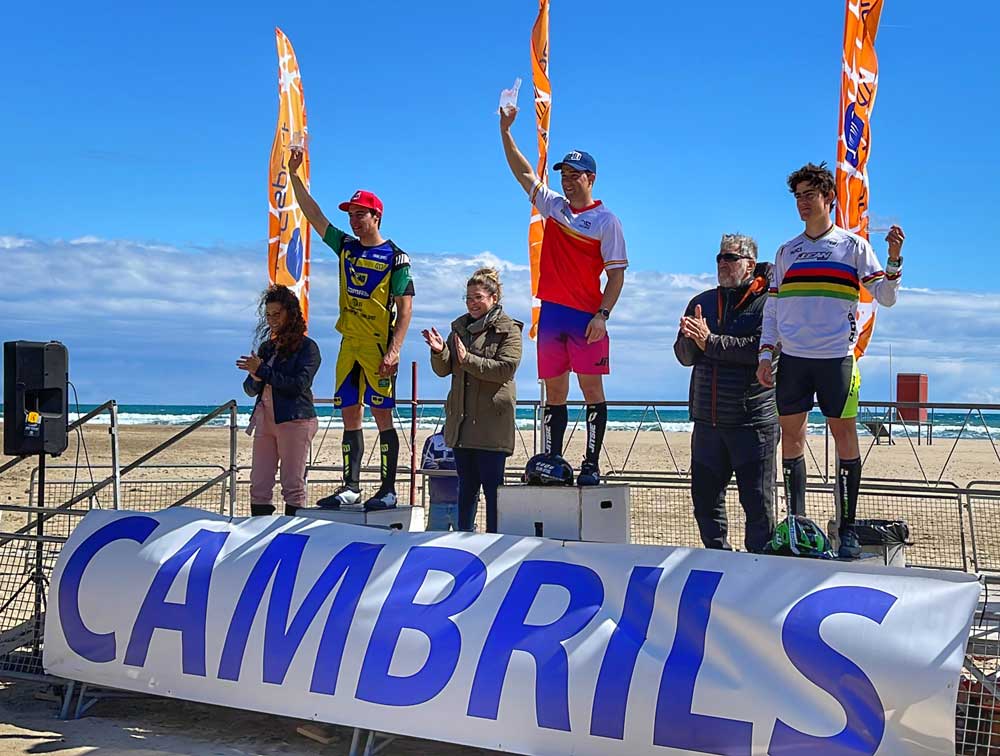 Foto del podium Élite de la Copa de España de Trial Bici UCI Cambrils 2022