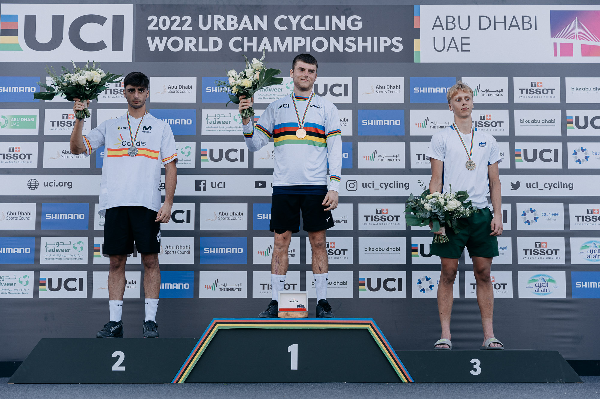 Podium Junior 20" Campeonato del Mundo Trial UCI 2022 Abu Dhabi