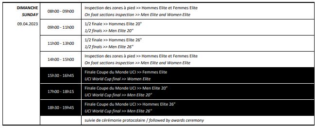 Horario Copa de Mundo Trial Uci Vic 2023 - Domingo